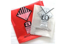 Heavy Duty 320 Large Clear Printed Asbestos Bags (Box of 100)