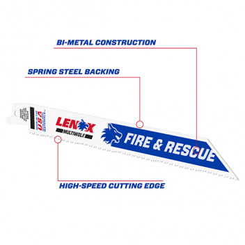 8\" Lenox Multiwolf Wave Edge Recip Saw Blade, 10TPI (Pack of 5)