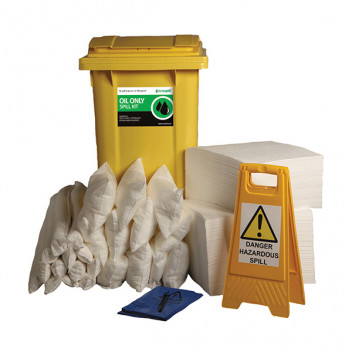 360L Oil Only Spill Response Kit Wheeled Bin