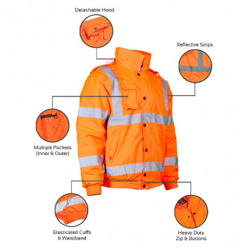 Hi Vis Bomber Jacket Orange XXXL