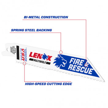 6\" Lenox Multiwolf Wave Edge Recip Saw Blade, 10/14 TPI (Pack of 5)