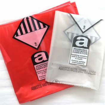 Heavy Duty 320 Large Red Printed Asbestos Bags (Box of 100)