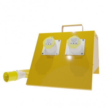 4-Way 110v Splitter Box - 32A inlet to 4x16A Sockets
