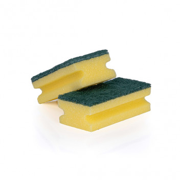 Green Finger Gripped Sponge Scourer (Pack of 10)