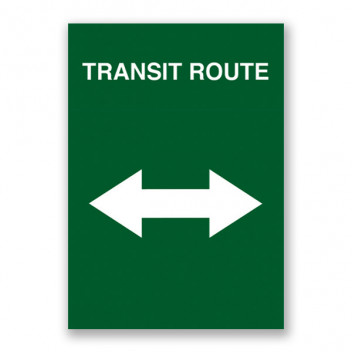 Green Transit Route Sign, 300 x 200mm