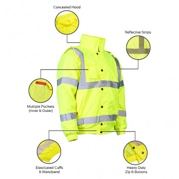 Hi Vis Bomber Jacket Yellow XXL